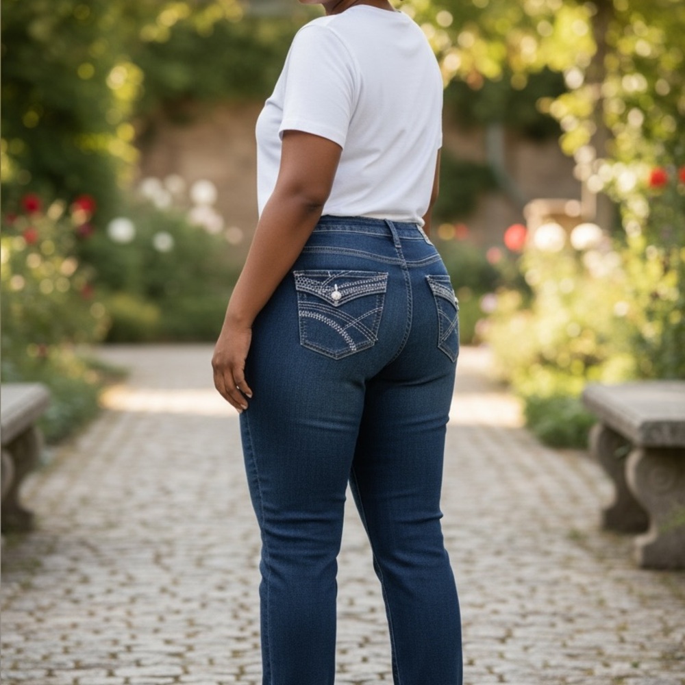 One 5 One Dark Blue Straight Leg Jeans